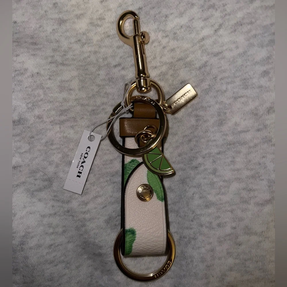 NWT 🍋‍🟩 Coach Lime White, Gold, and Green Keychain